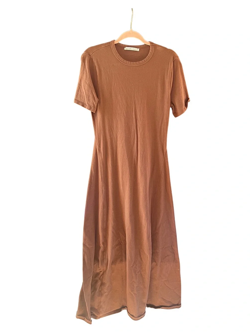 Abercrombie & Fitch Rust Brown Short-Sleeve Maxi Dress